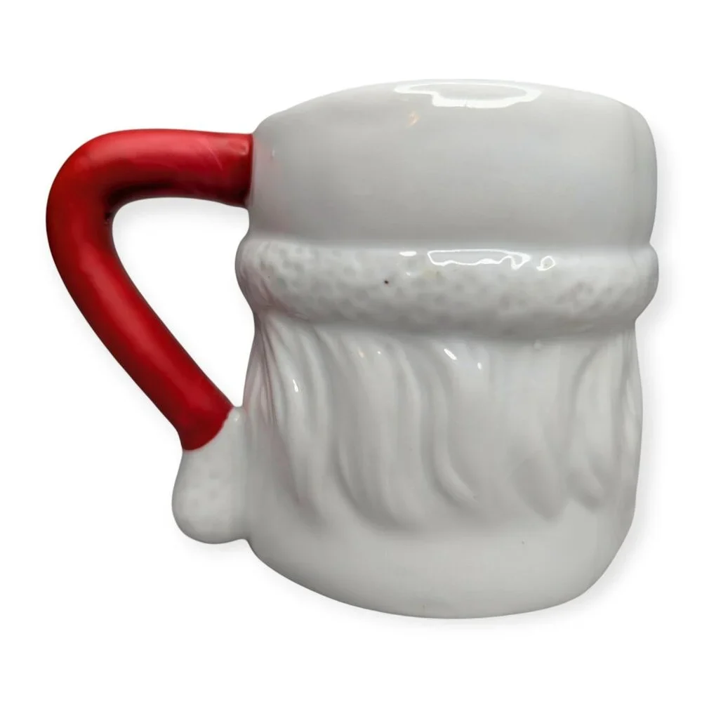 Christmas Ceramic Santa Head Cup/Candle Votive Holder/Ornament 4